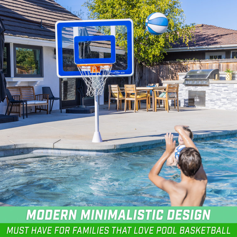 Gosports Deck-Mounted Splash Hoop ELITE Adjustable Height Inground Pool  Basketball Game With Regulation Rim